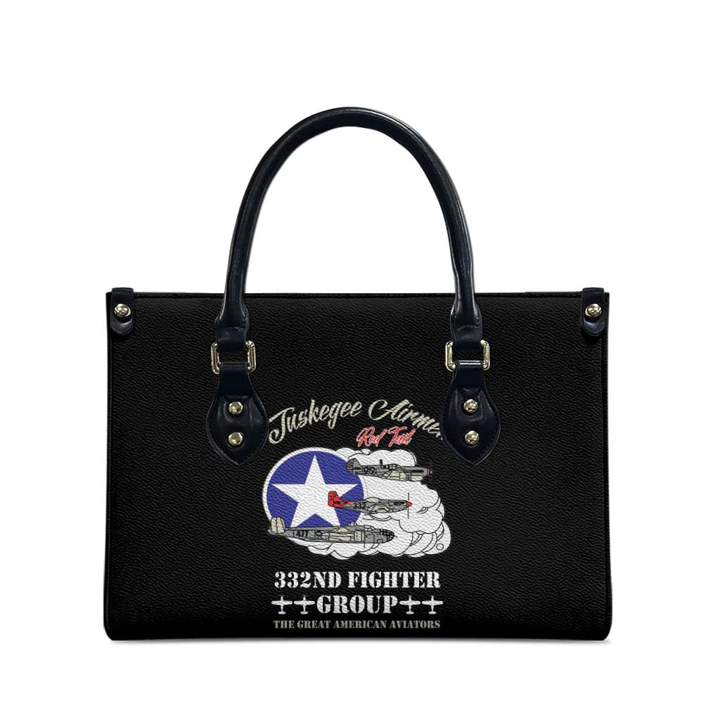Tuskegee Airmen WWII Heroes Leather Bag The Great American Aviators Black Art