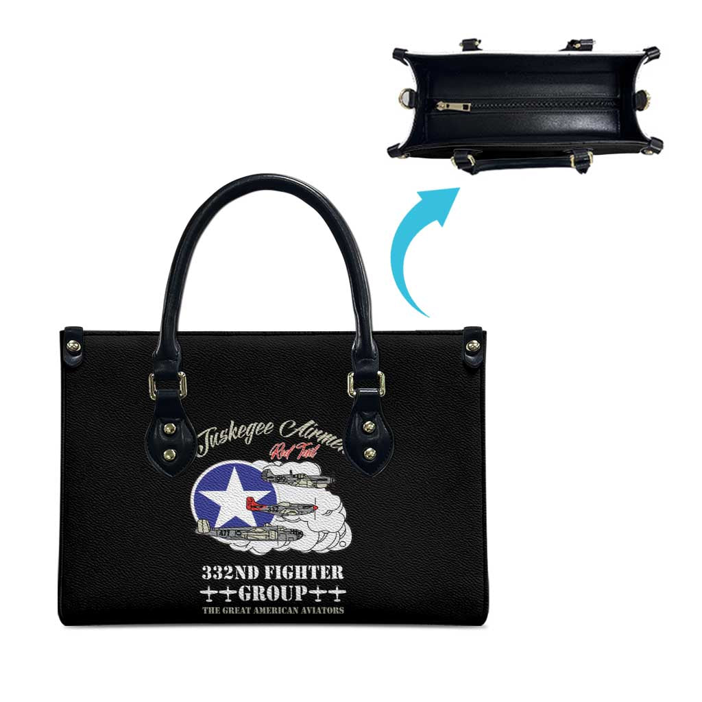 Tuskegee Airmen WWII Heroes Leather Bag The Great American Aviators Black Art