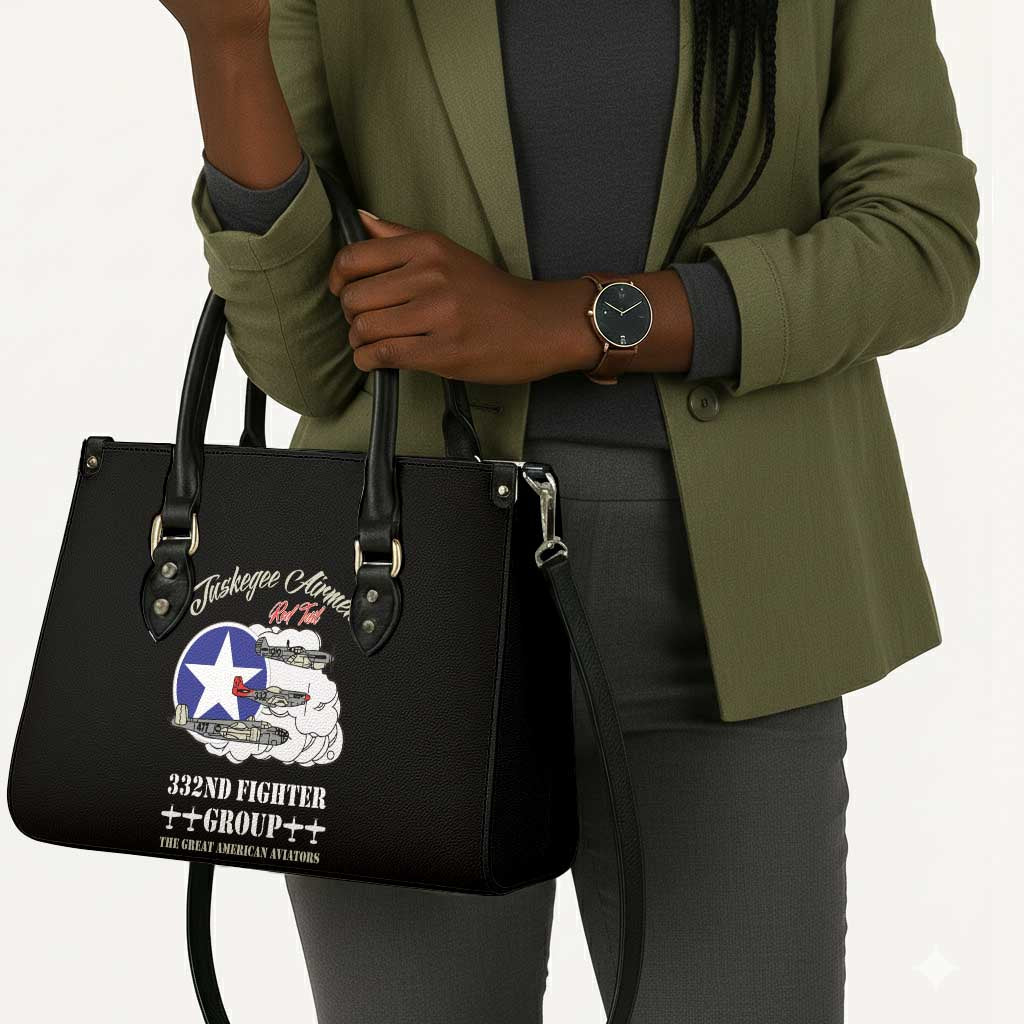 Tuskegee Airmen WWII Heroes Leather Bag The Great American Aviators Black Art