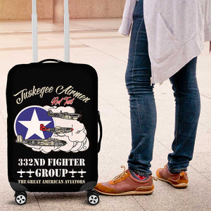 African American Aviators WWII Luggage Cover Tuskegee Red Tails Airmen Black - African Pride