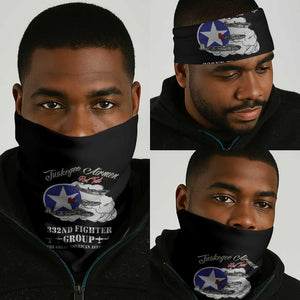 African American Aviators WWII Neck Gaiter Tuskegee Red Tails Airmen Black - African Pride