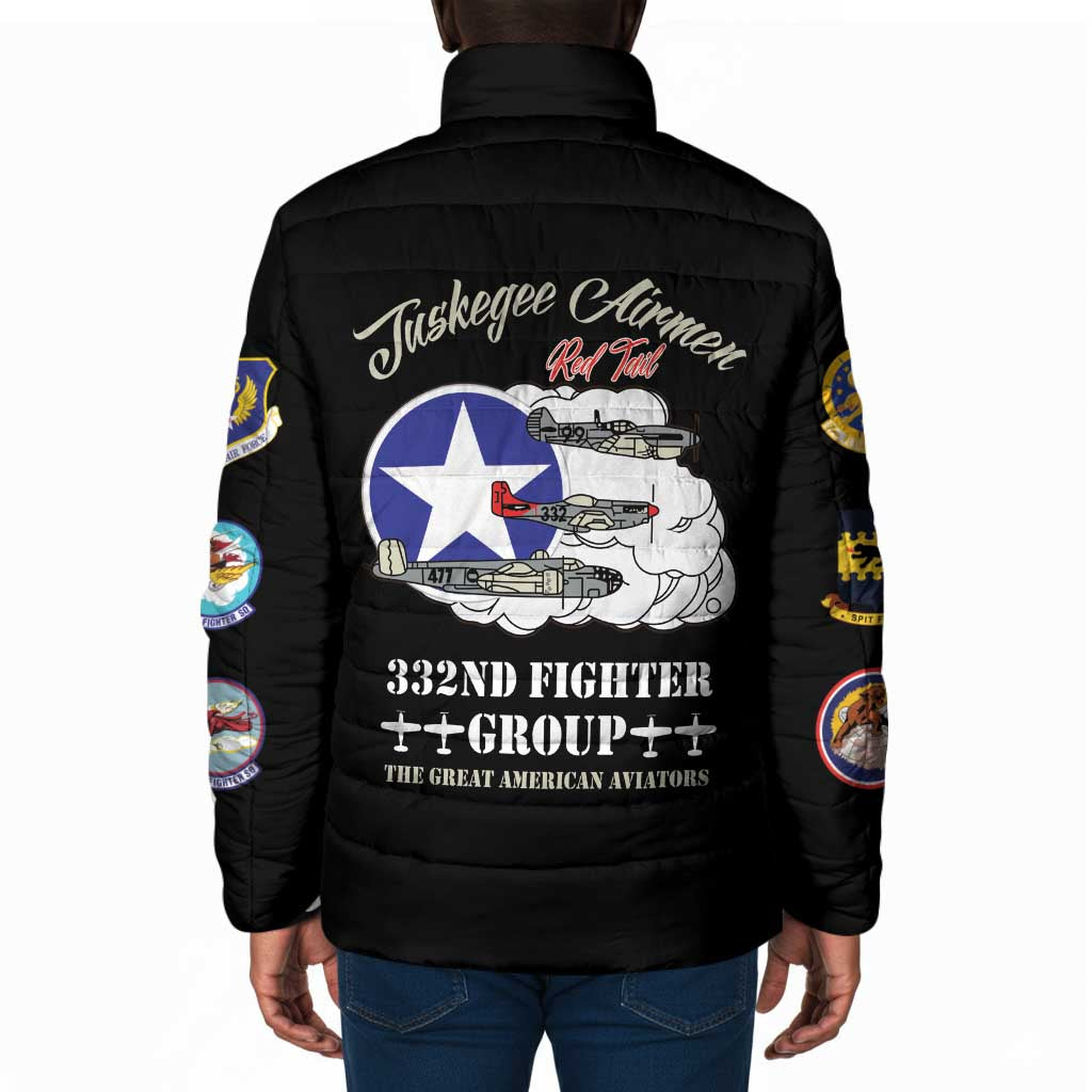 Tuskegee Airmen WWII Heroes Padded Jacket The Great American Aviators Black Art