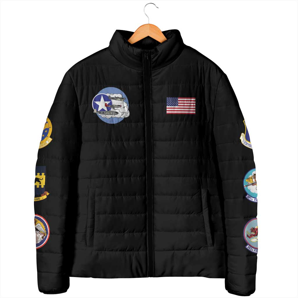 Tuskegee Airmen WWII Heroes Padded Jacket The Great American Aviators Black Art