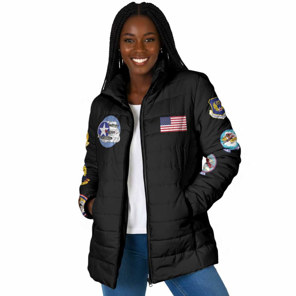 Tuskegee Airmen WWII Heroes Padded Jacket The Great American Aviators Black Art