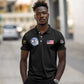 African American Aviators WWII Polo Shirt Tuskegee Red Tails Airmen Black - African Pride