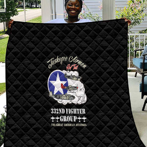 African American Aviators WWII Quilt Tuskegee Red Tails Airmen Black - African Pride