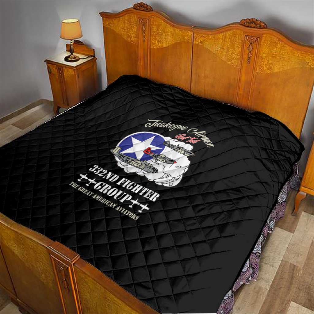 African American Aviators WWII Quilt Tuskegee Red Tails Airmen Black - African Pride
