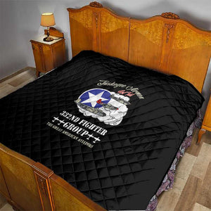 African American Aviators WWII Quilt Tuskegee Red Tails Airmen Black - African Pride