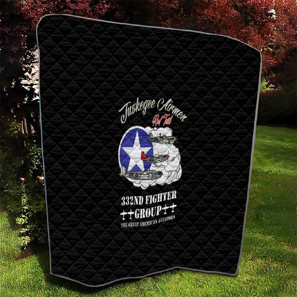 African American Aviators WWII Quilt Tuskegee Red Tails Airmen Black - African Pride