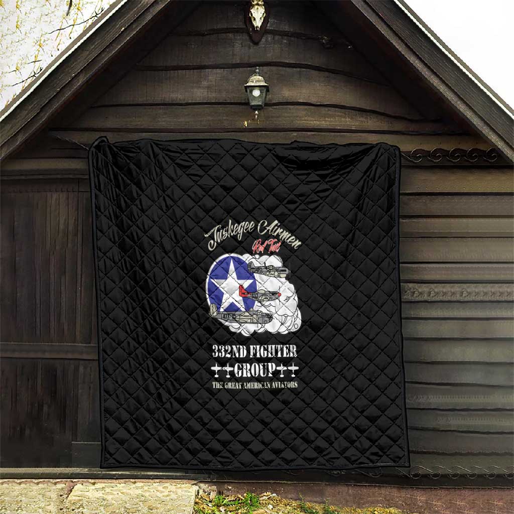 African American Aviators WWII Quilt Tuskegee Red Tails Airmen Black - African Pride