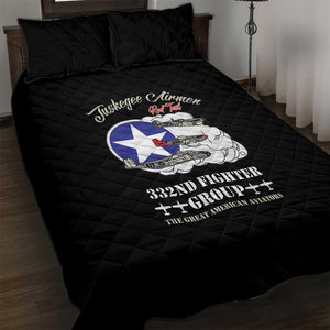 African American Aviators WWII Quilt Bed Set Tuskegee Red Tails Airmen Black - African Pride