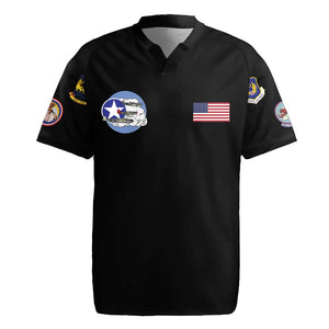 African American Aviators WWII Rugby Jersey Tuskegee Red Tails Airmen Black - African Pride
