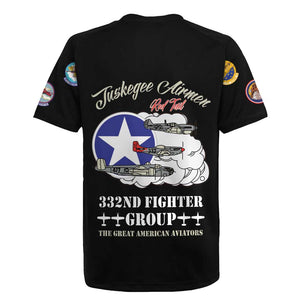 African American Aviators WWII Rugby Jersey Tuskegee Red Tails Airmen Black - African Pride