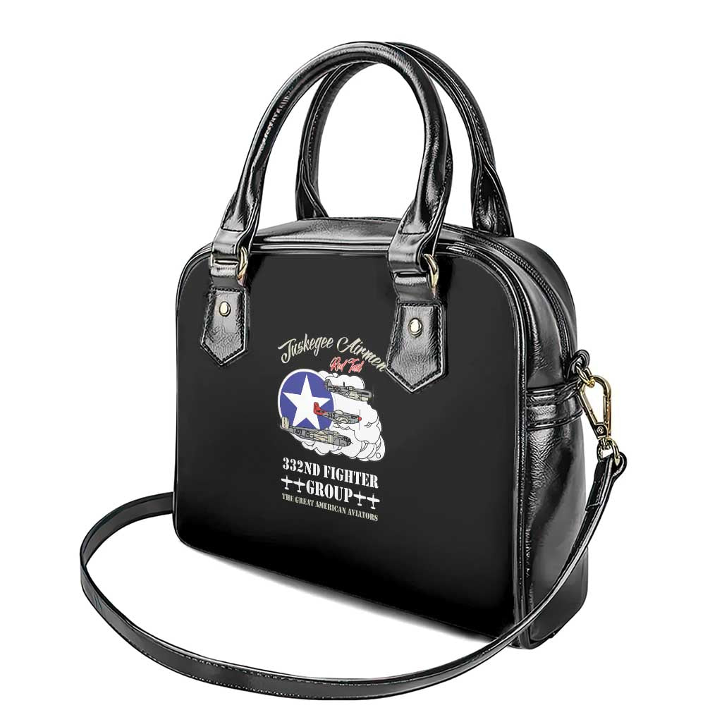 African American Aviators WWII Shoulder Handbag Tuskegee Red Tails Airmen Black - African Pride