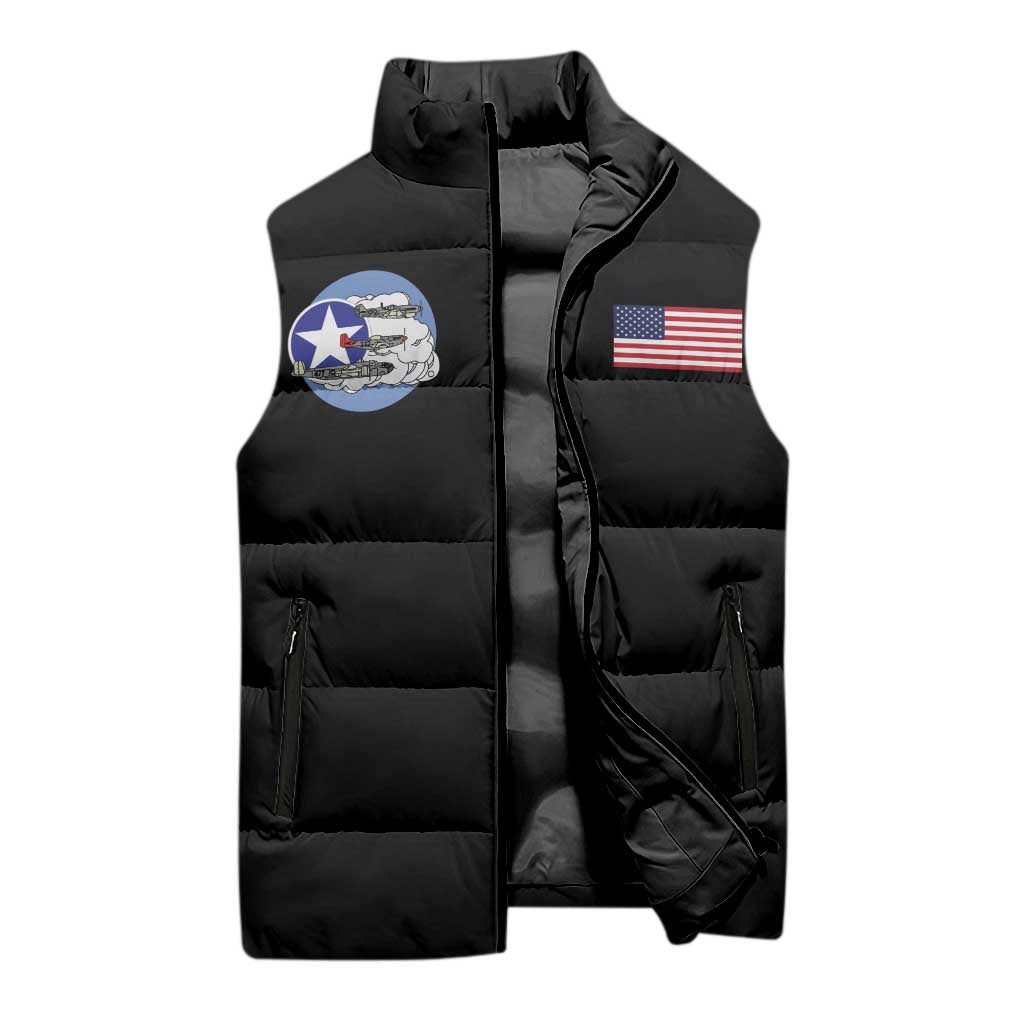 Tuskegee Airmen WWII Heroes Sleeveless Puffer Jacket The Great American Aviators Black Art
