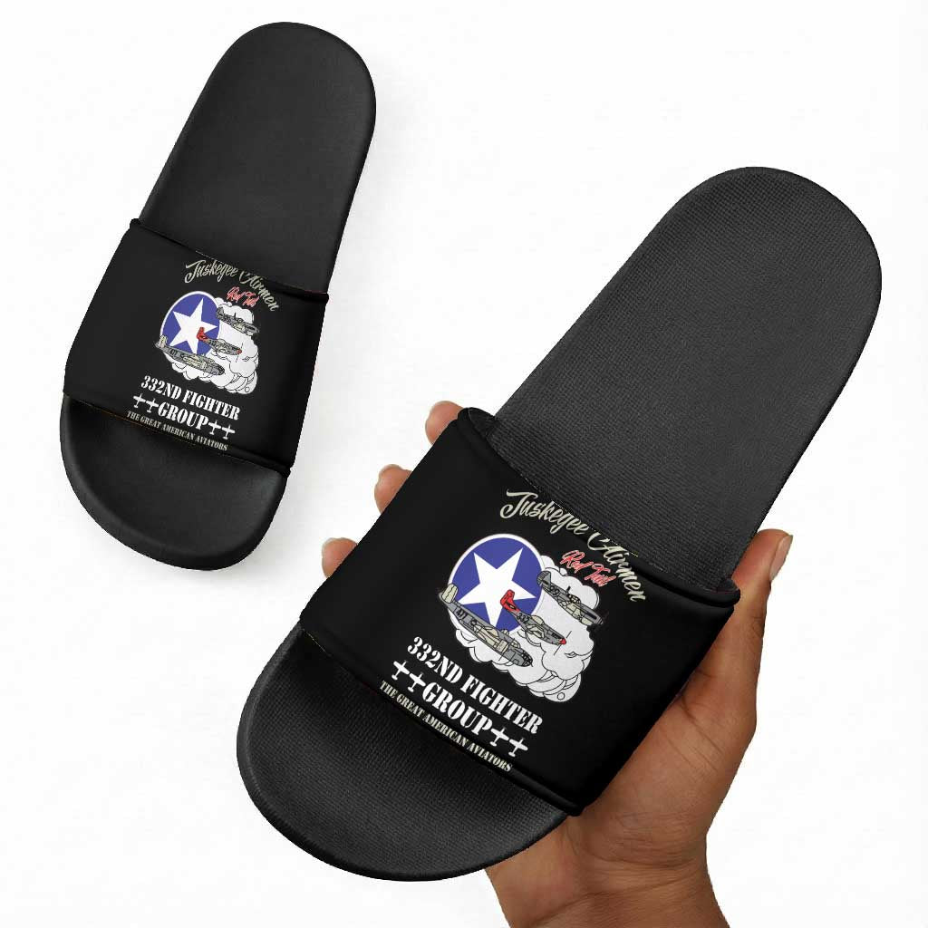 Tuskegee Airmen WWII Heroes Slide Sandals The Great American Aviators Black Art