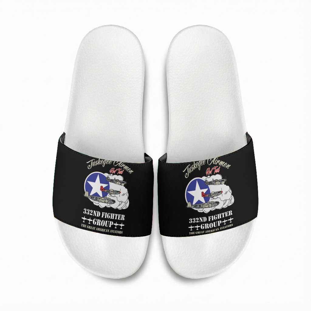 Tuskegee Airmen WWII Heroes Slide Sandals The Great American Aviators Black Art