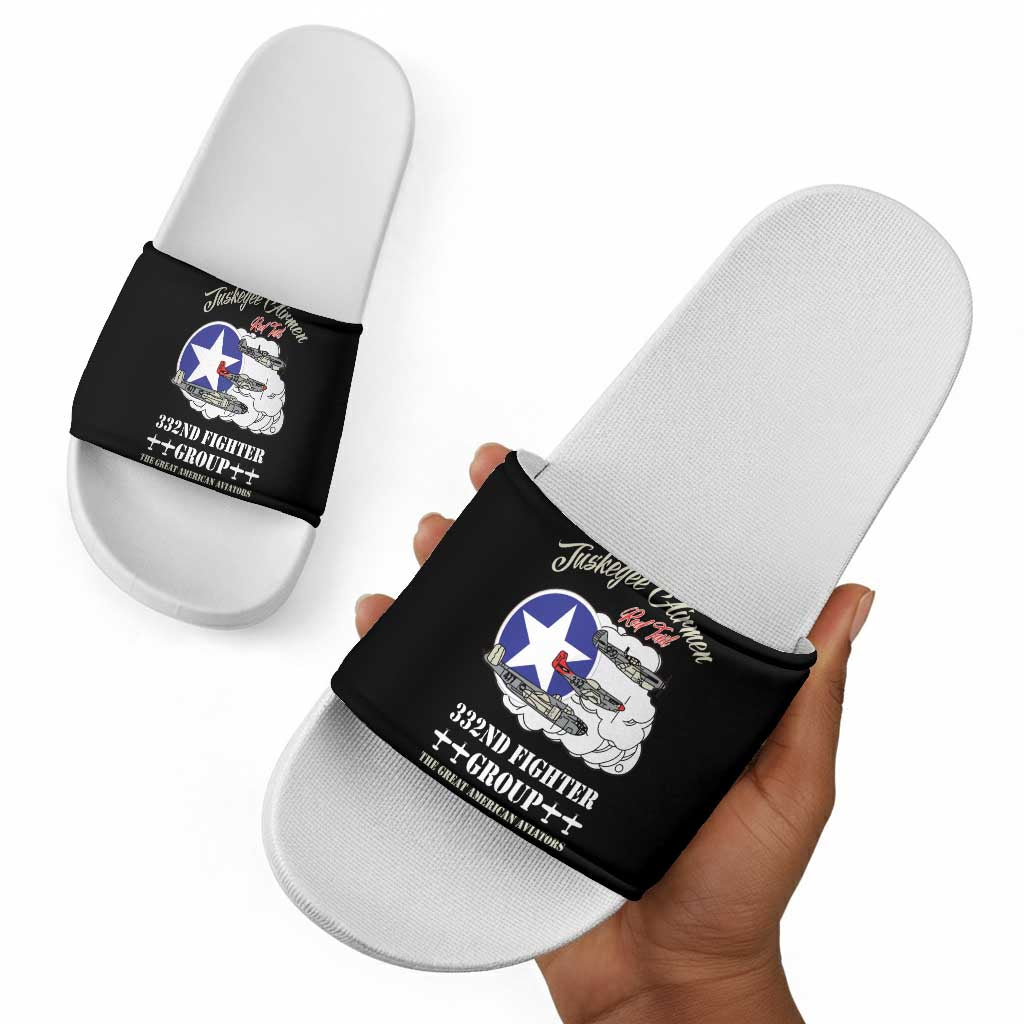Tuskegee Airmen WWII Heroes Slide Sandals The Great American Aviators Black Art