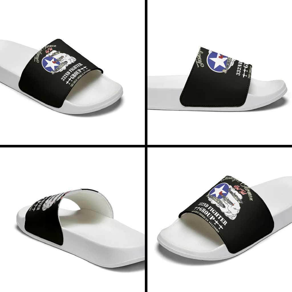 Tuskegee Airmen WWII Heroes Slide Sandals The Great American Aviators Black Art