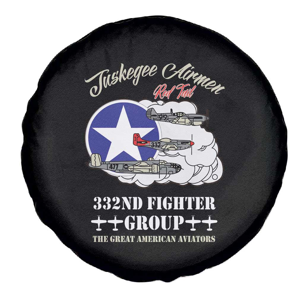 African American Aviators WWII Spare Tire Cover Tuskegee Red Tails Airmen Black - African Pride