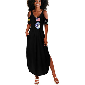 African American Aviators WWII Summer Maxi Dress Tuskegee Red Tails Airmen Black - African Pride