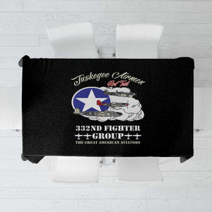 African American Aviators WWII Tablecloth Tuskegee Red Tails Airmen Black - African Pride