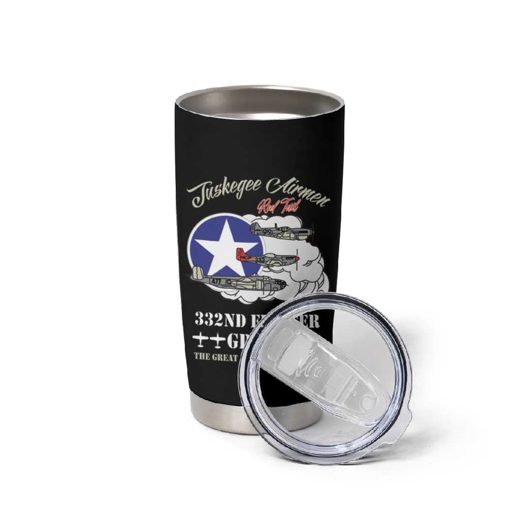 African American Aviators WWII Tumbler Cup Tuskegee Red Tails Airmen Black - African Pride