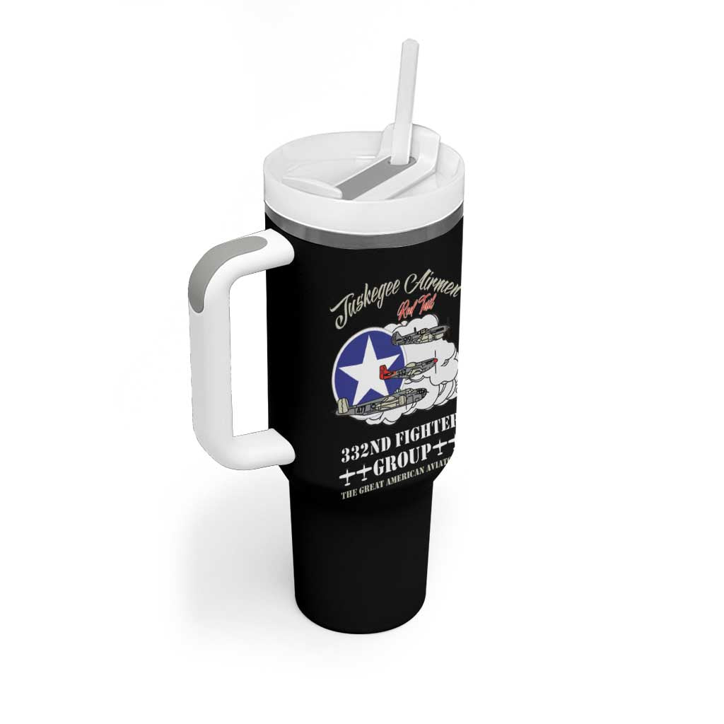 African American Aviators WWII Tumbler With Handle Tuskegee Red Tails Airmen Black - African Pride
