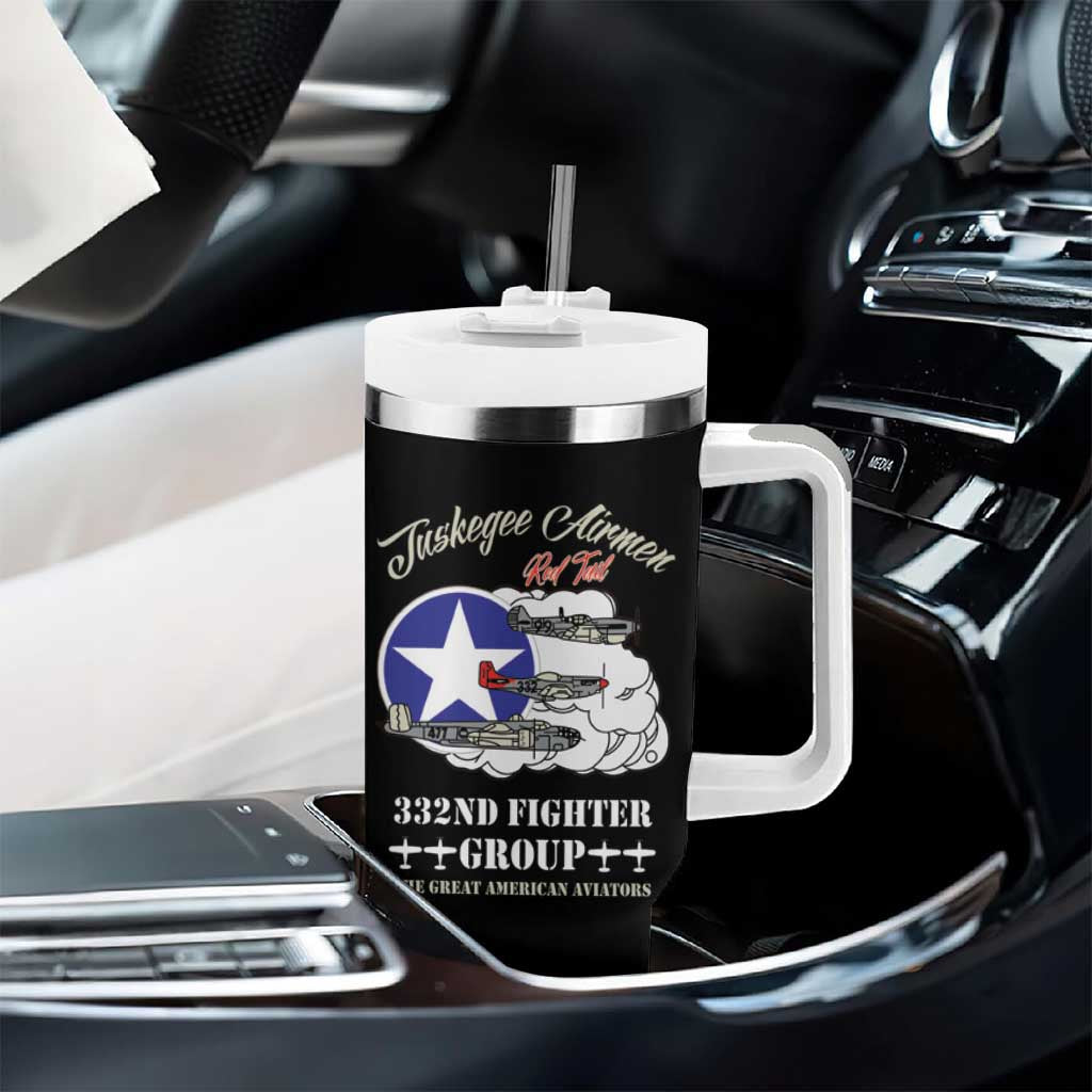 African American Aviators WWII Tumbler With Handle Tuskegee Red Tails Airmen Black - African Pride