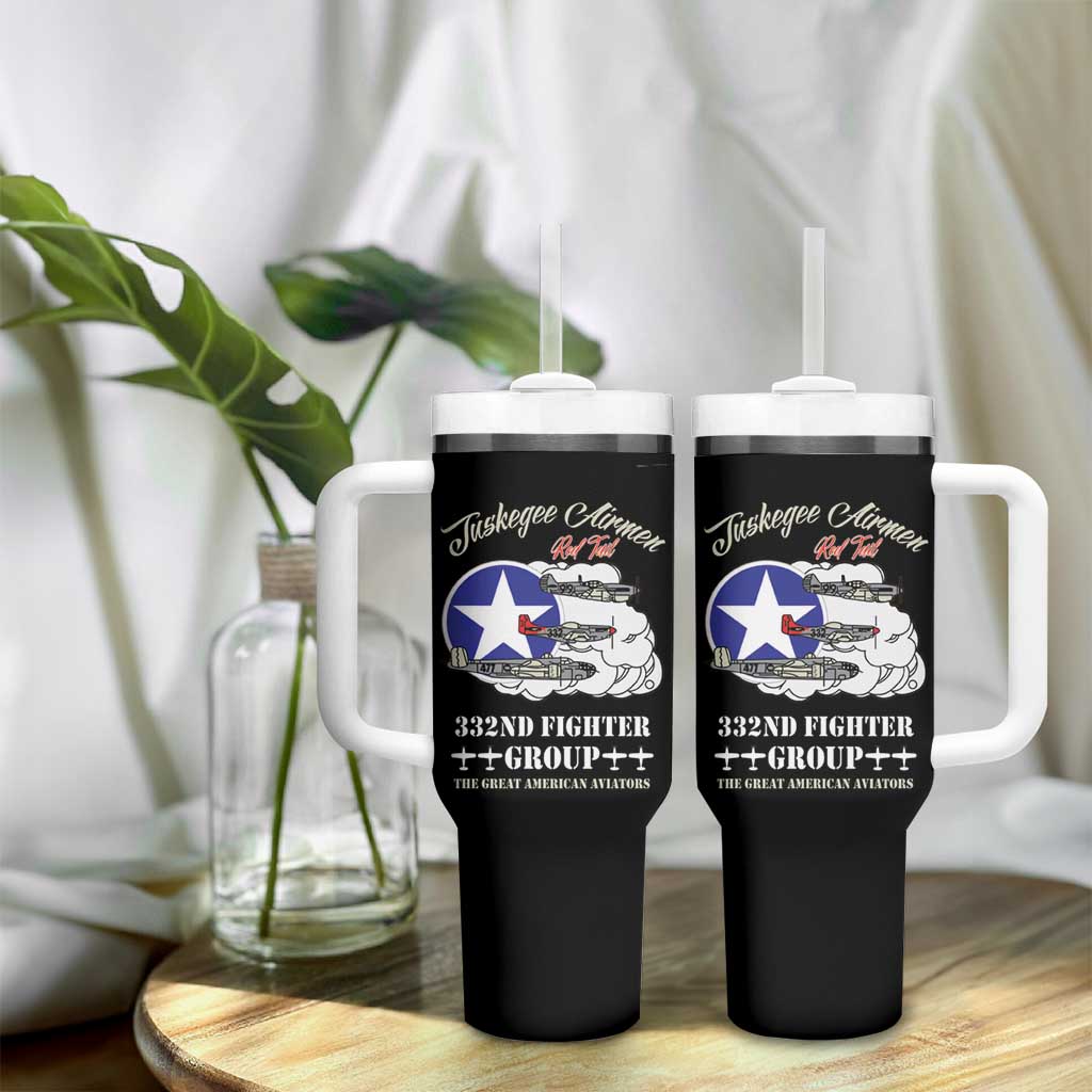 African American Aviators WWII Tumbler With Handle Tuskegee Red Tails Airmen Black - African Pride