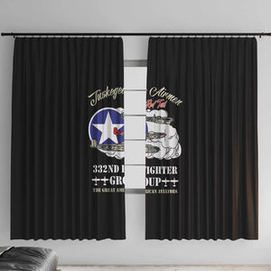 African American Aviators WWII Window Curtain Tuskegee Red Tails Airmen Black - African Pride