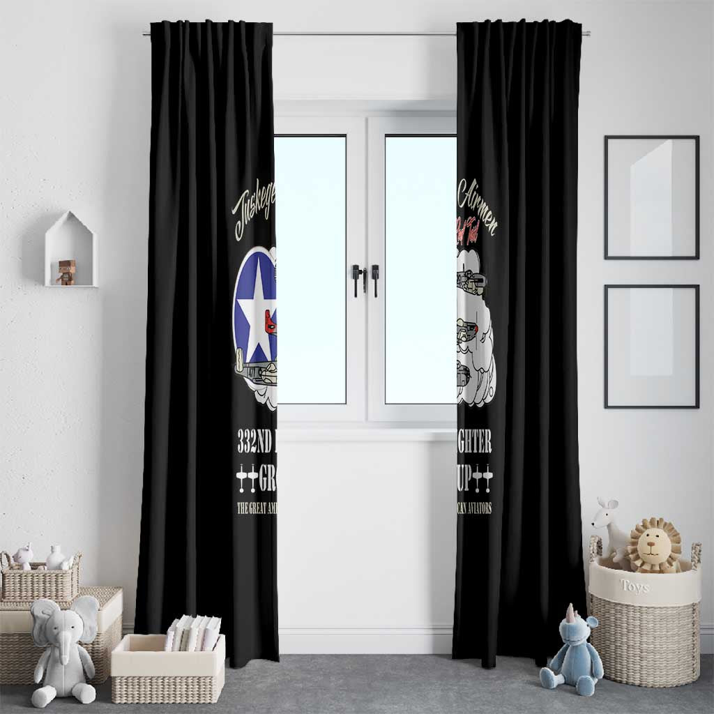African American Aviators WWII Window Curtain Tuskegee Red Tails Airmen Black - African Pride
