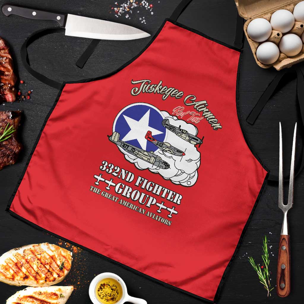 Tuskegee Airmen WWII Heroes Apron The Great American Aviators Red Art