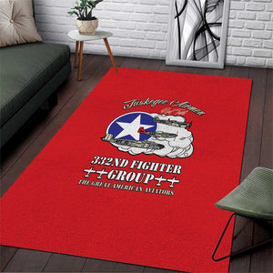 African American Aviators WWII Area Rug Tuskegee Red Tails Airmen Red - African Pride