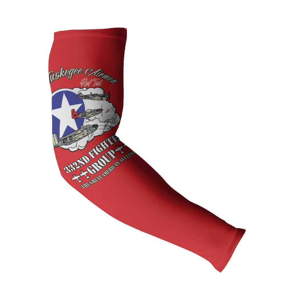 Tuskegee Airmen WWII Heroes Arm Sleeves The Great American Aviators Red Art