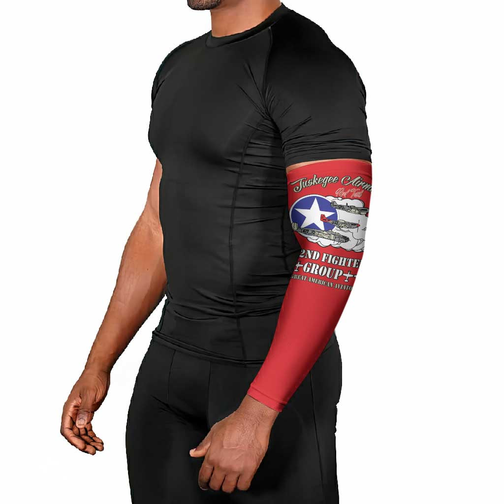 Tuskegee Airmen WWII Heroes Arm Sleeves The Great American Aviators Red Art
