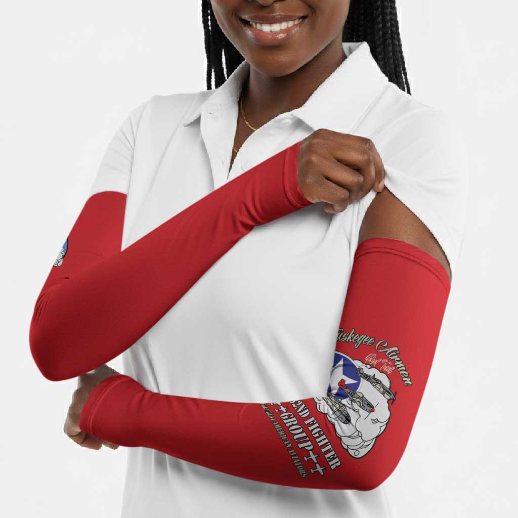 Tuskegee Airmen WWII Heroes Arm Sleeves The Great American Aviators Red Art