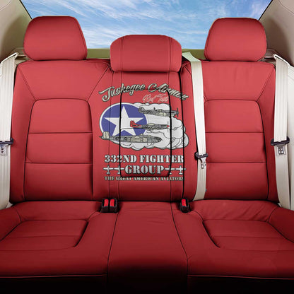 African American Aviators WWII Back Car Seat Cover Tuskegee Red Tails Airmen Red - African Pride
