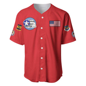 African American Aviators WWII Baseball Jersey Tuskegee Red Tails Airmen Red - African Pride