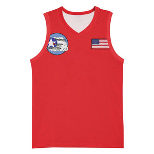 African American Aviators WWII Basketball Jersey Tuskegee Red Tails Airmen Red - African Pride