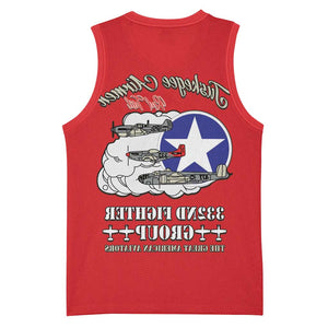 African American Aviators WWII Basketball Jersey Tuskegee Red Tails Airmen Red - African Pride