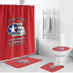 Tuskegee Airmen WWII Heroes Bathroom Set The Great American Aviators Red Art