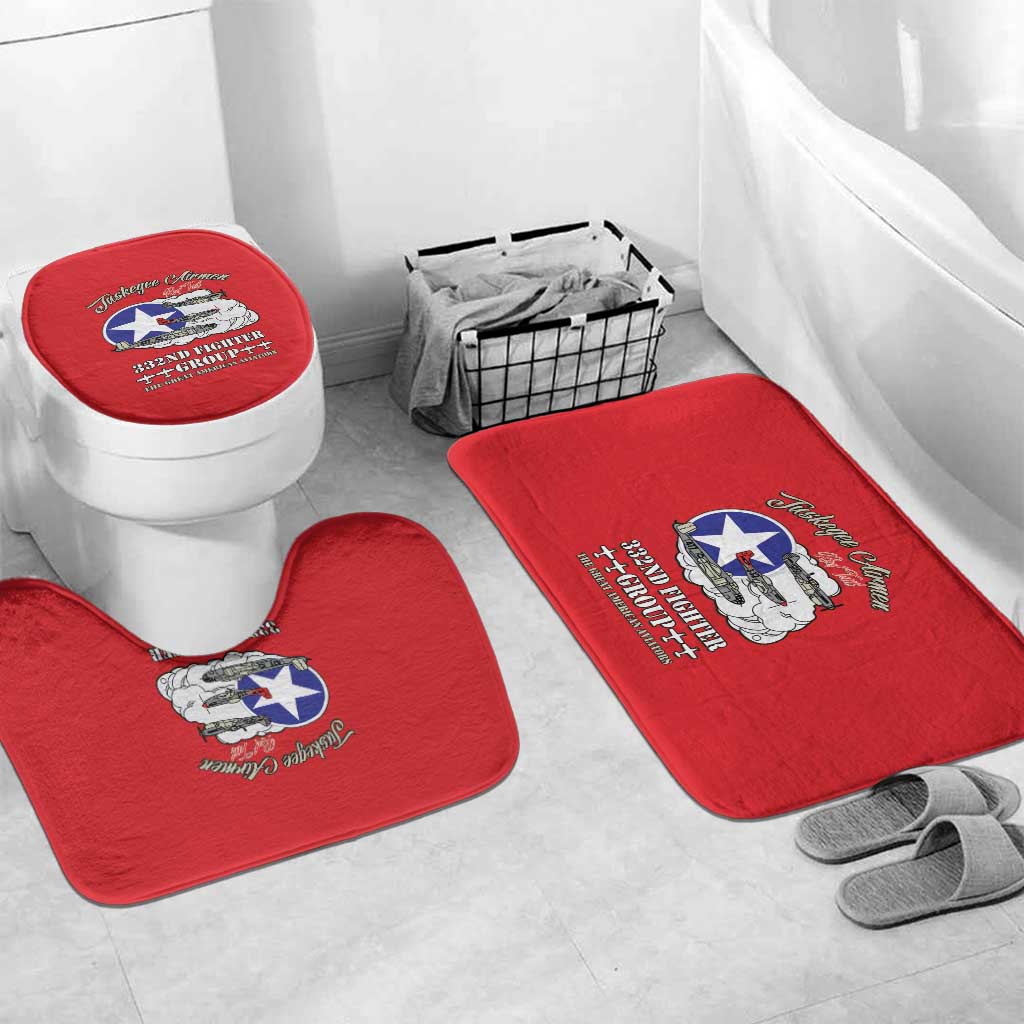 Tuskegee Airmen WWII Heroes Bathroom Set The Great American Aviators Red Art