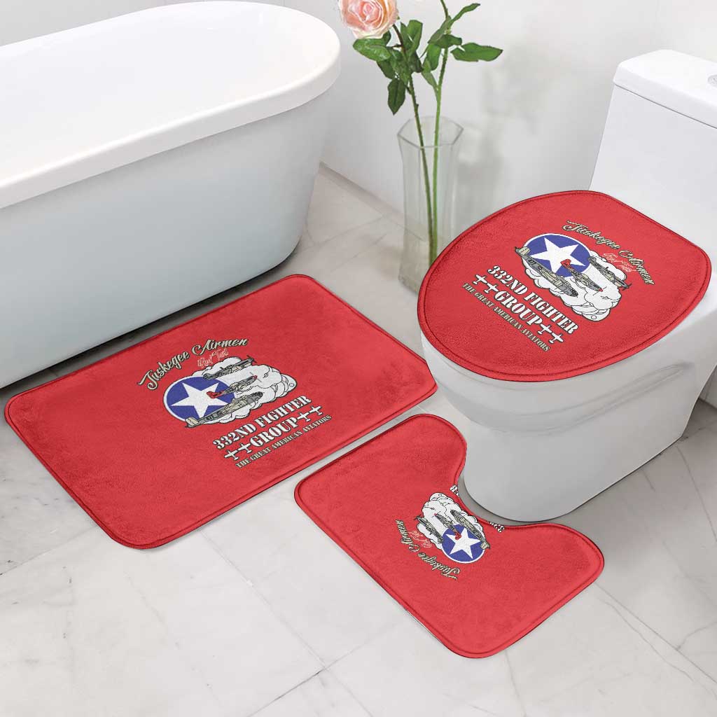 Tuskegee Airmen WWII Heroes Bathroom Set The Great American Aviators Red Art