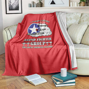 African American Aviators WWII Blanket Tuskegee Red Tails Airmen Red - African Pride