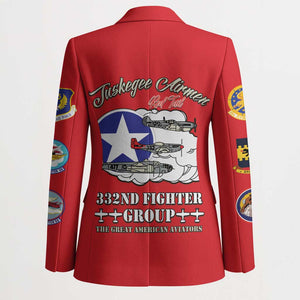 Tuskegee Airmen WWII Heroes Blazer The Great American Aviators Red Art