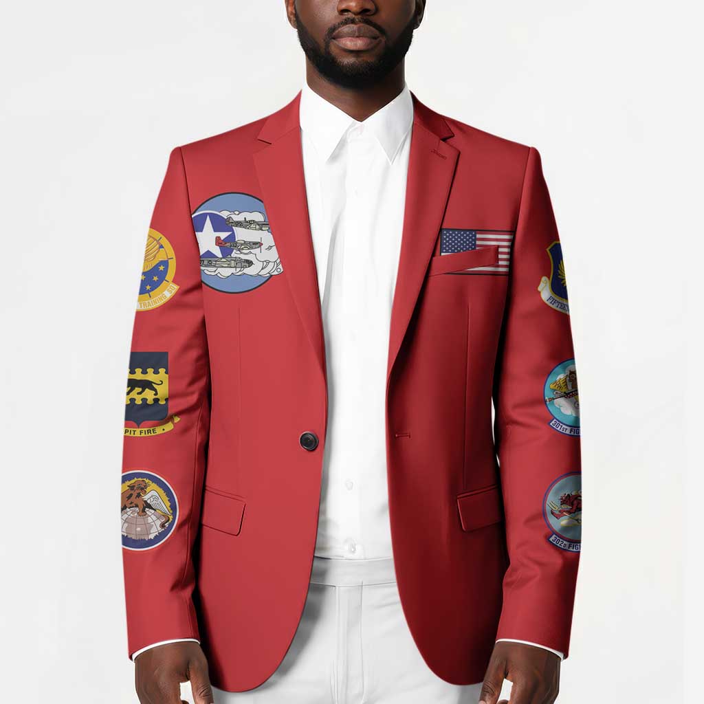 Tuskegee Airmen WWII Heroes Blazer The Great American Aviators Red Art