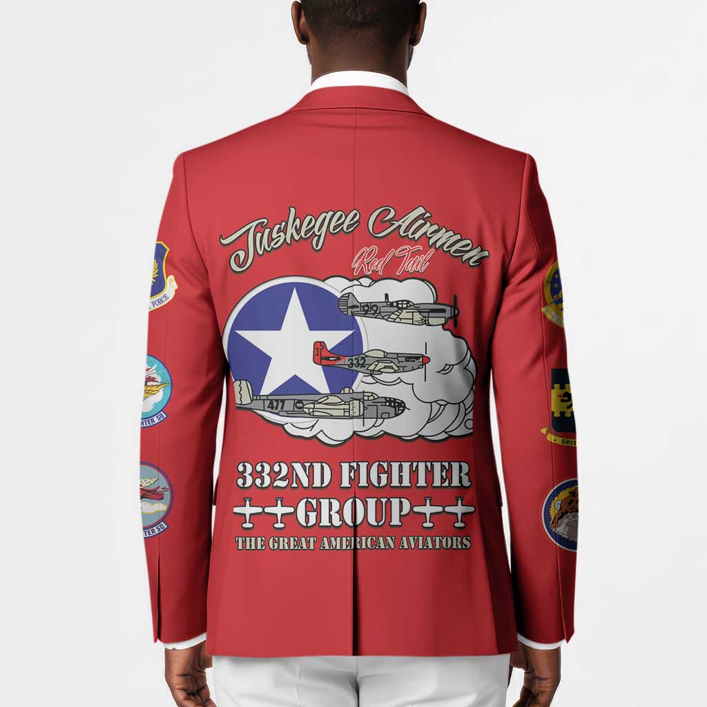 Tuskegee Airmen WWII Heroes Blazer The Great American Aviators Red Art