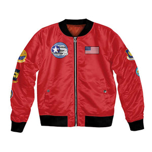African American Aviators WWII Bomber Jacket Tuskegee Red Tails Airmen Red - African Pride