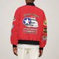 African American Aviators WWII Bomber Jacket Tuskegee Red Tails Airmen Red - African Pride